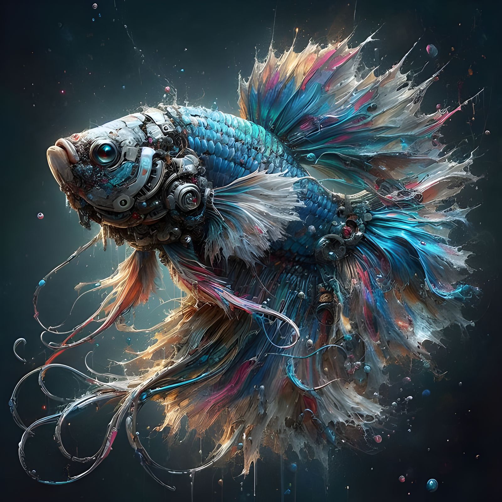 Cyborgmese fighting fish