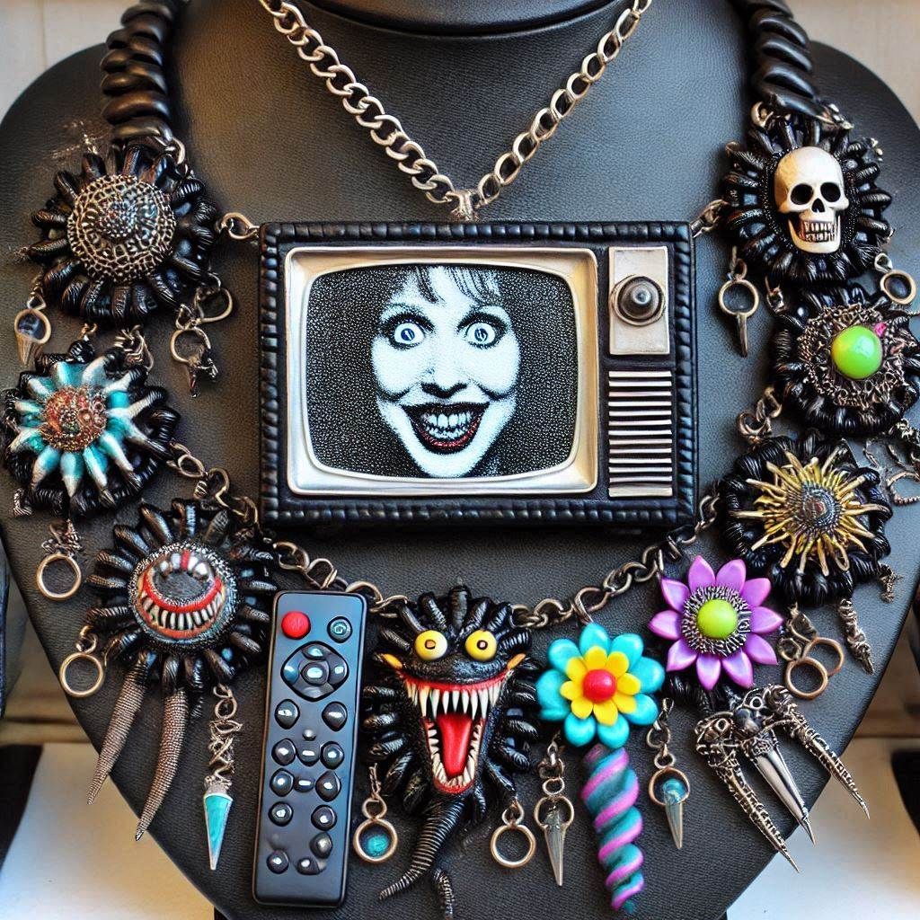 Two Part Horror Television Themed Necklace