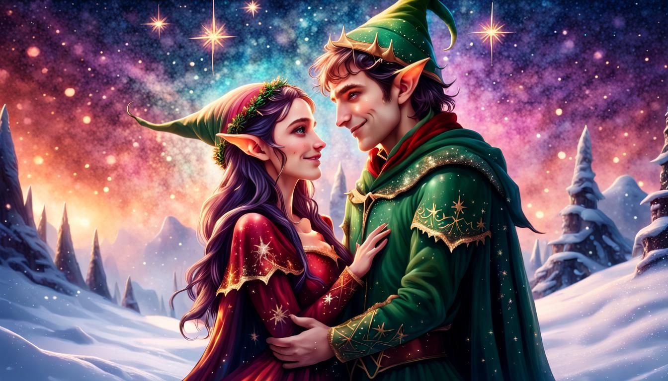 Happy Elf love couple - AI Generated Artwork - NightCafe Creator