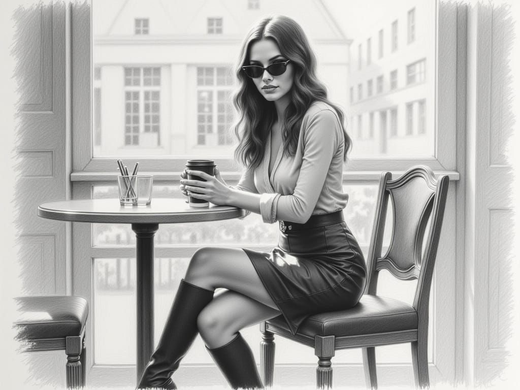 Graphite and charcoal pencil <lora:Charcoal and pencil:1.0> Velvet gestural strokes of charcoal add drama, fine use of pencil creates detail...