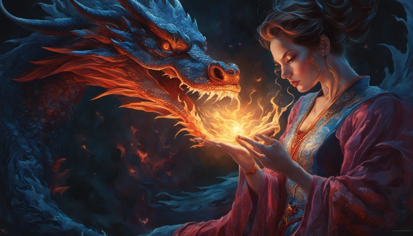 Dragon and mage