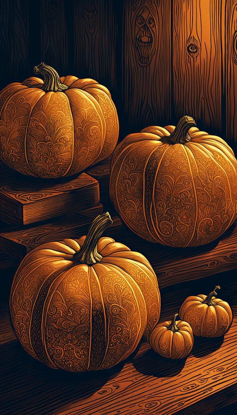 💌 carved and engraved halloween squashes  by @Totoyew Majon