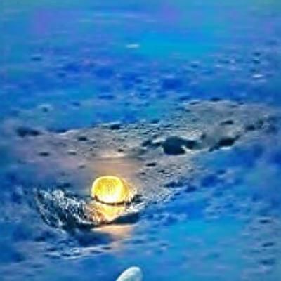 Our beautiful moon is landing on earth.