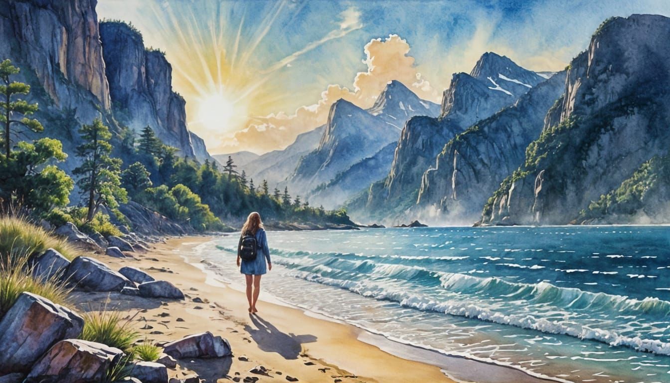 Along the Beach  by @MelanieL