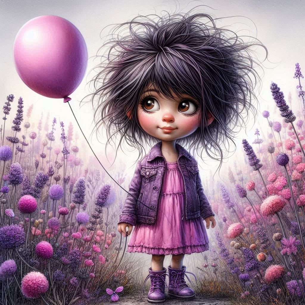 little girl with balloon