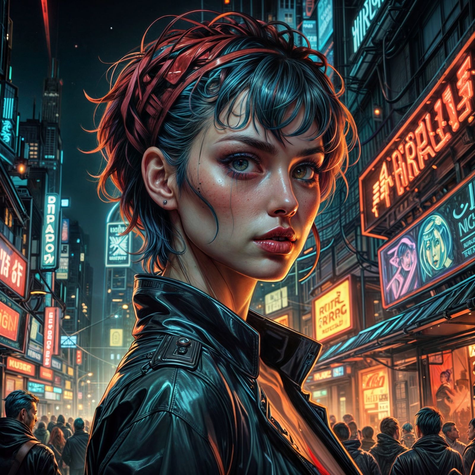 Women portrait in comic book style