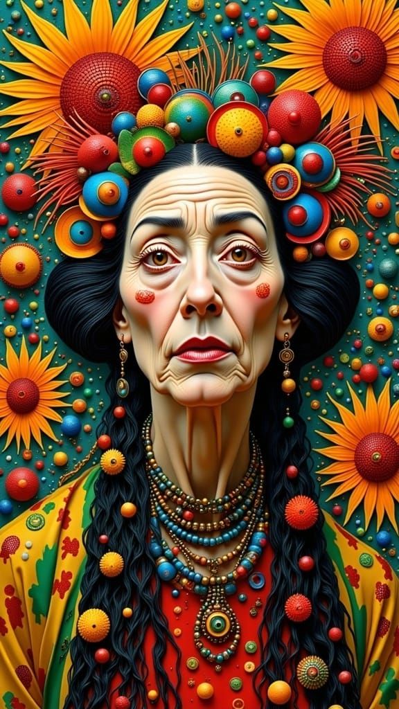 <lora:PandoraBox:1.0> highly detailed portrait Friedensreich Hundertwasser, photographic realistic background, by joan mitchell, by frieda...