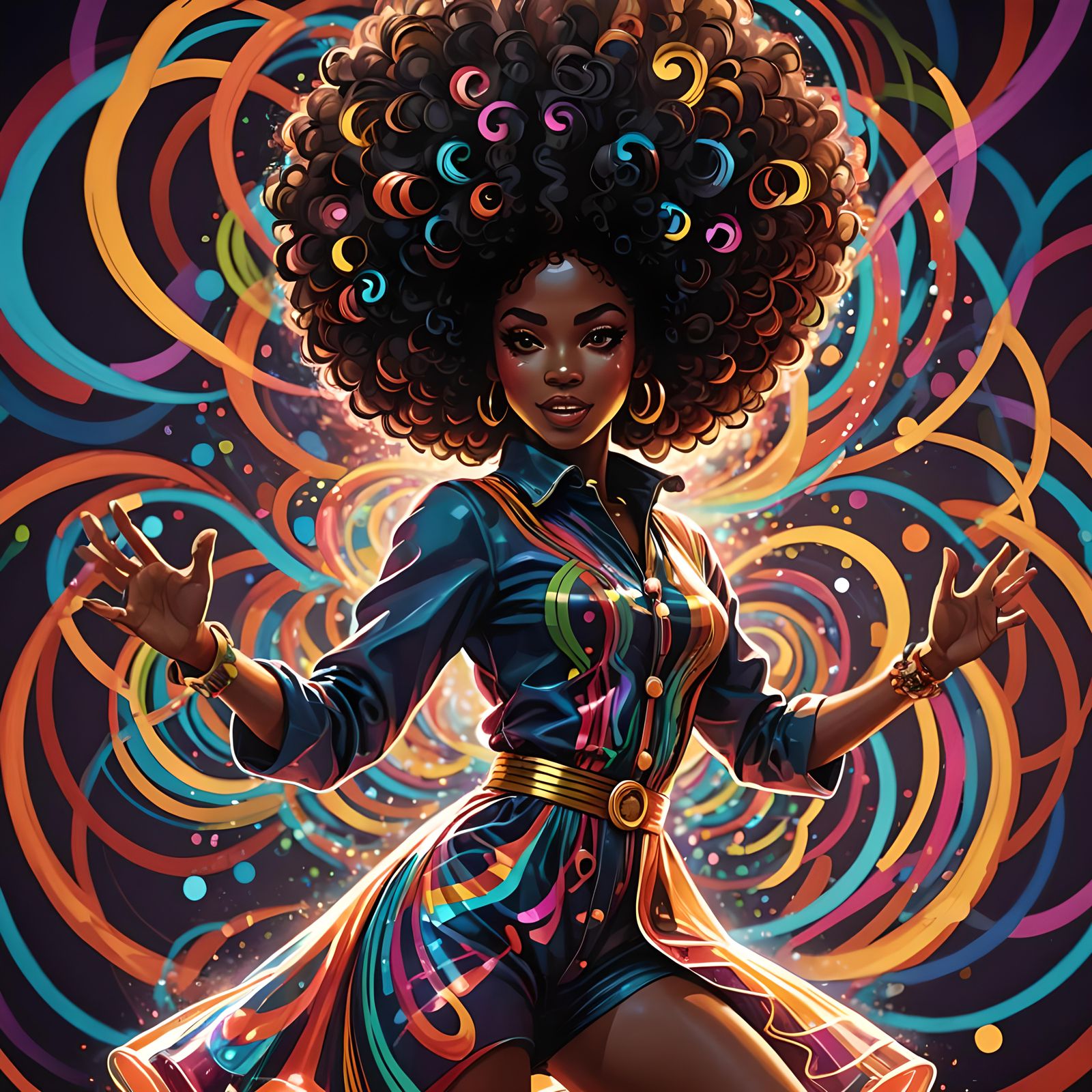Afro groovy girl 60's   by @Nicko