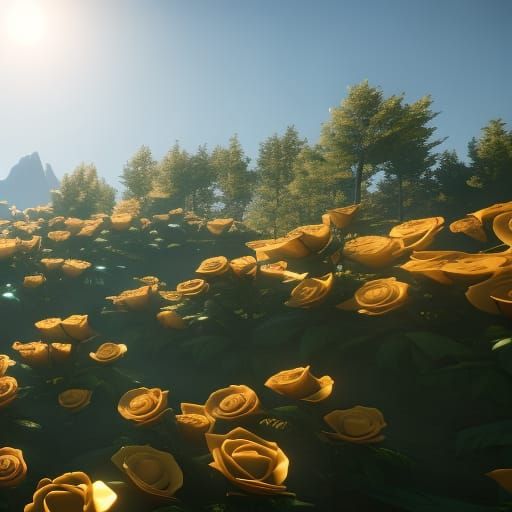 A field of roses