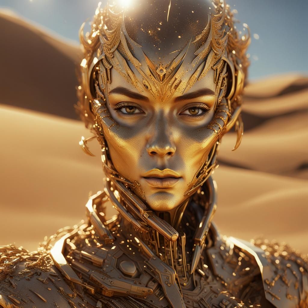 Golden woman from the space