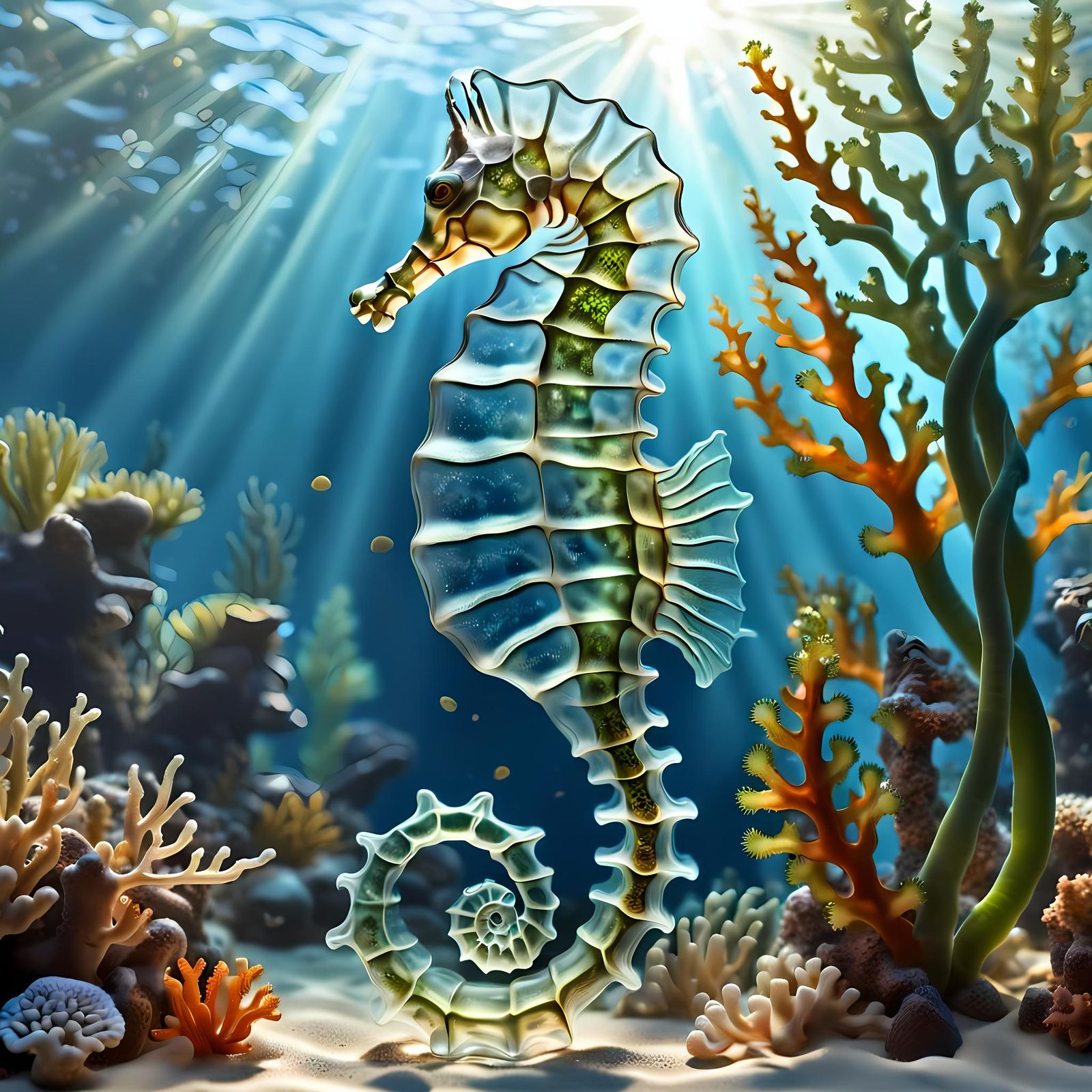 See-through Seahorse  by @Sharonjoy
