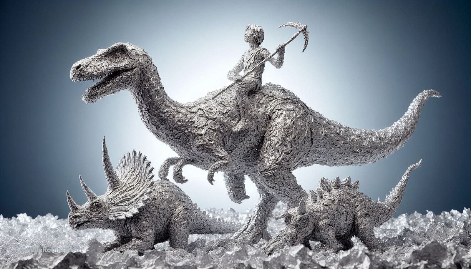 Silver Foil Art -  A Caveman