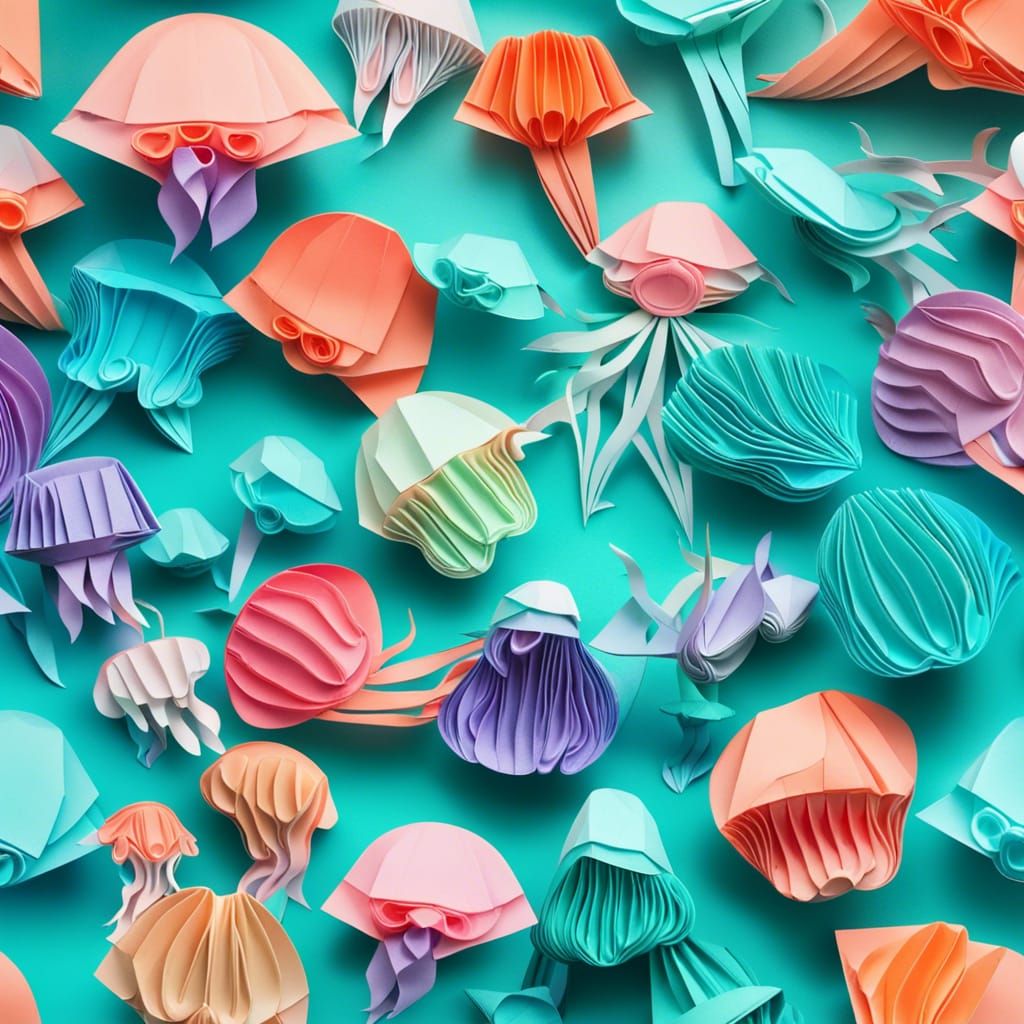 Paper Jellyfish AI Generated Artwork NightCafe Creator