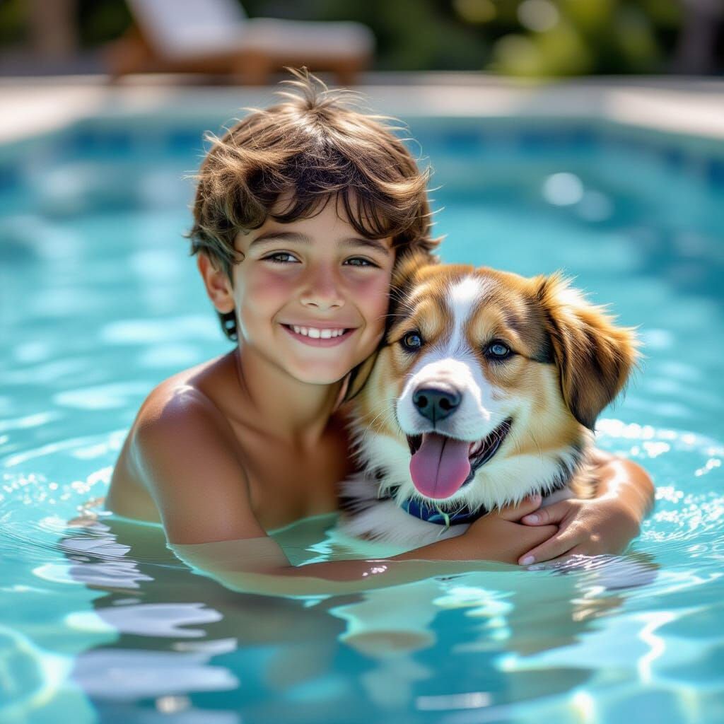 Dog Rescues Drowning Child: A Heroic Scene