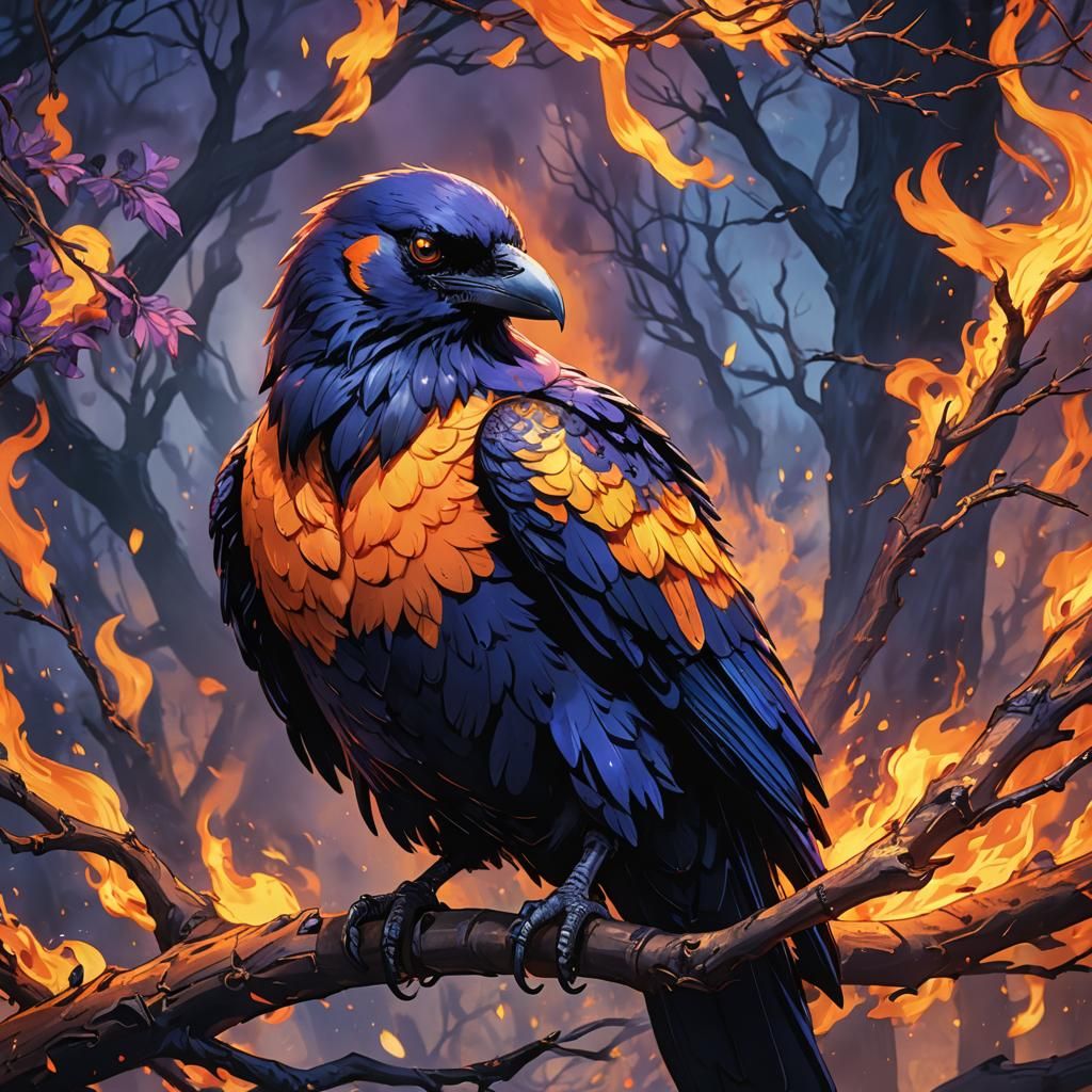 Fire raven