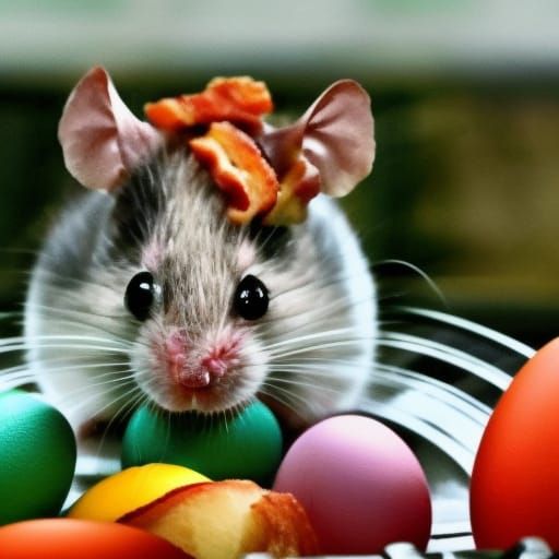mice eating eggs and bacon AI Generated Artwork NightCafe Creator