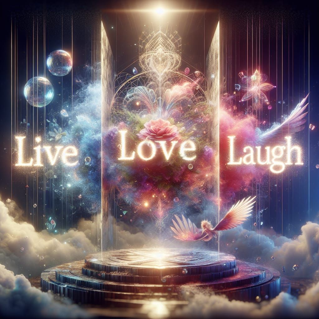 Word Art, Live Love Laugh - AI Generated Artwork - NightCafe Creator