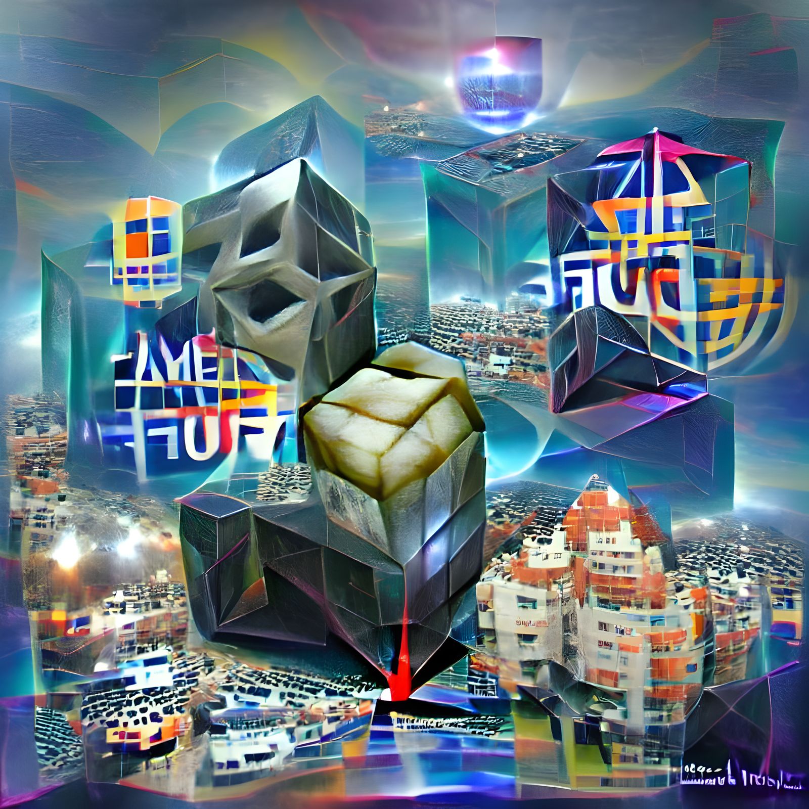 4 Dimensional Cube Futurist II