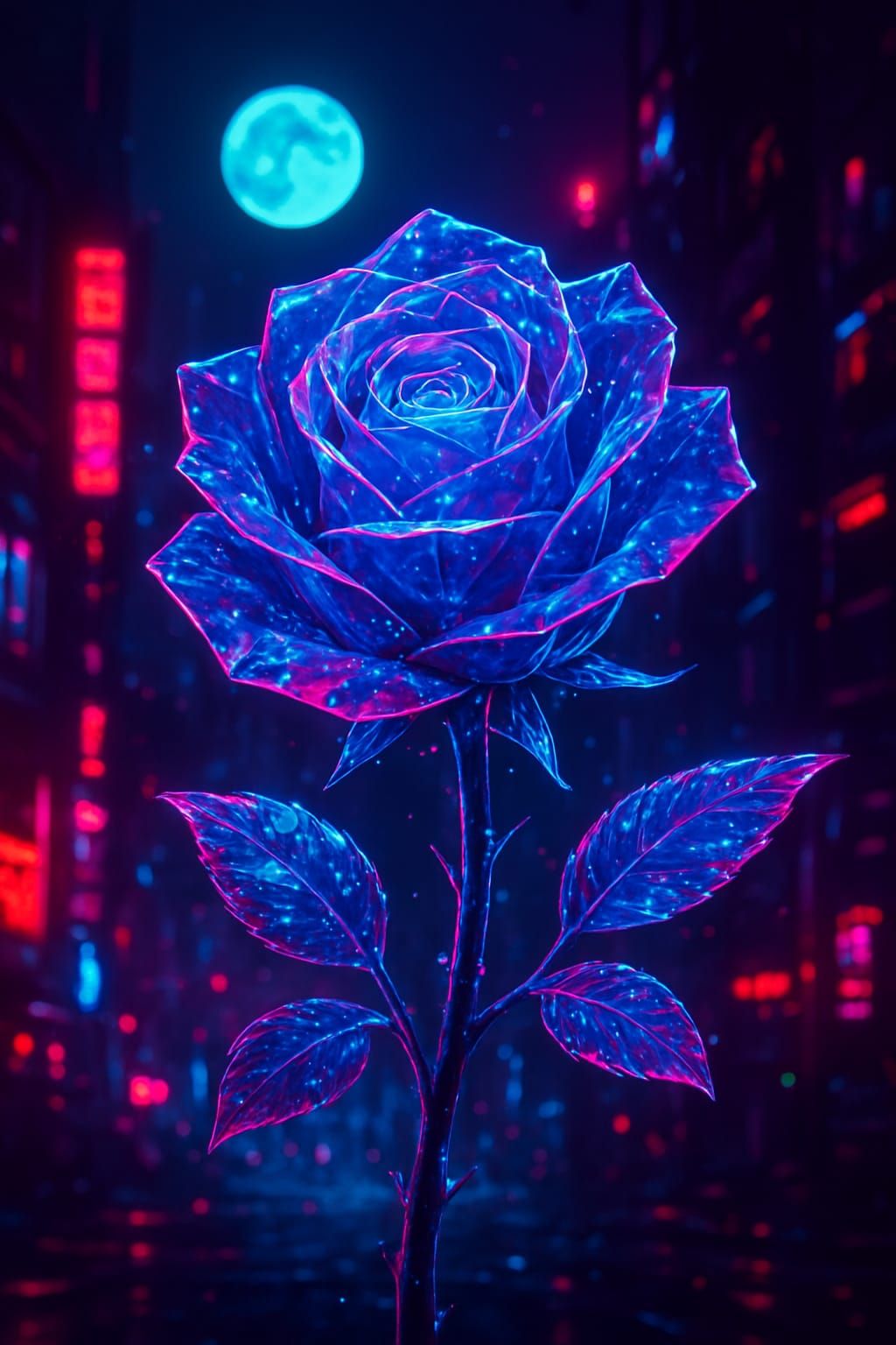 Cyberpunk Crystal Rose