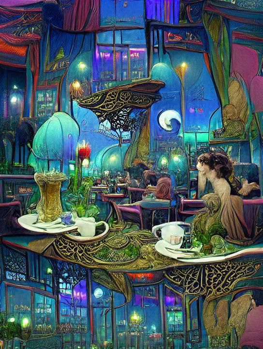 NightCafe Peonies Paisley Fantasy Floral moebius trending on...