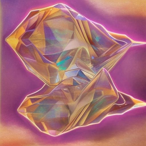 Crystal Diamond Fantasy, Intricate Cosmic Illustration in 8K...