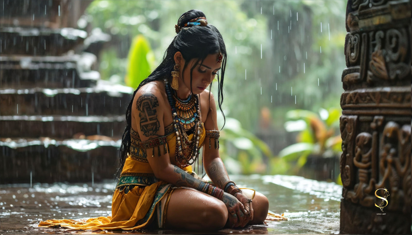 Medieval series "The rain god mourns Mexico"