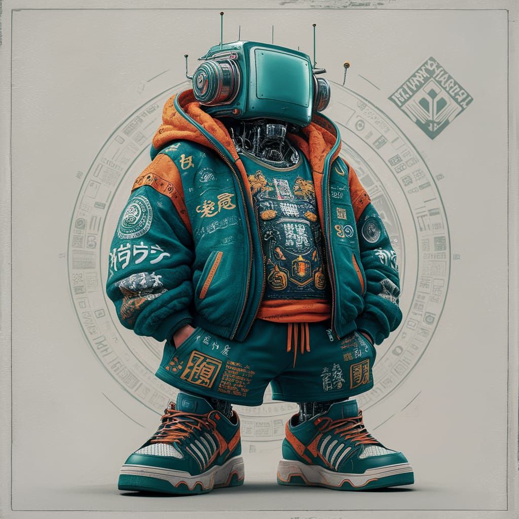 Futuristic Robot in Urban Streetwear