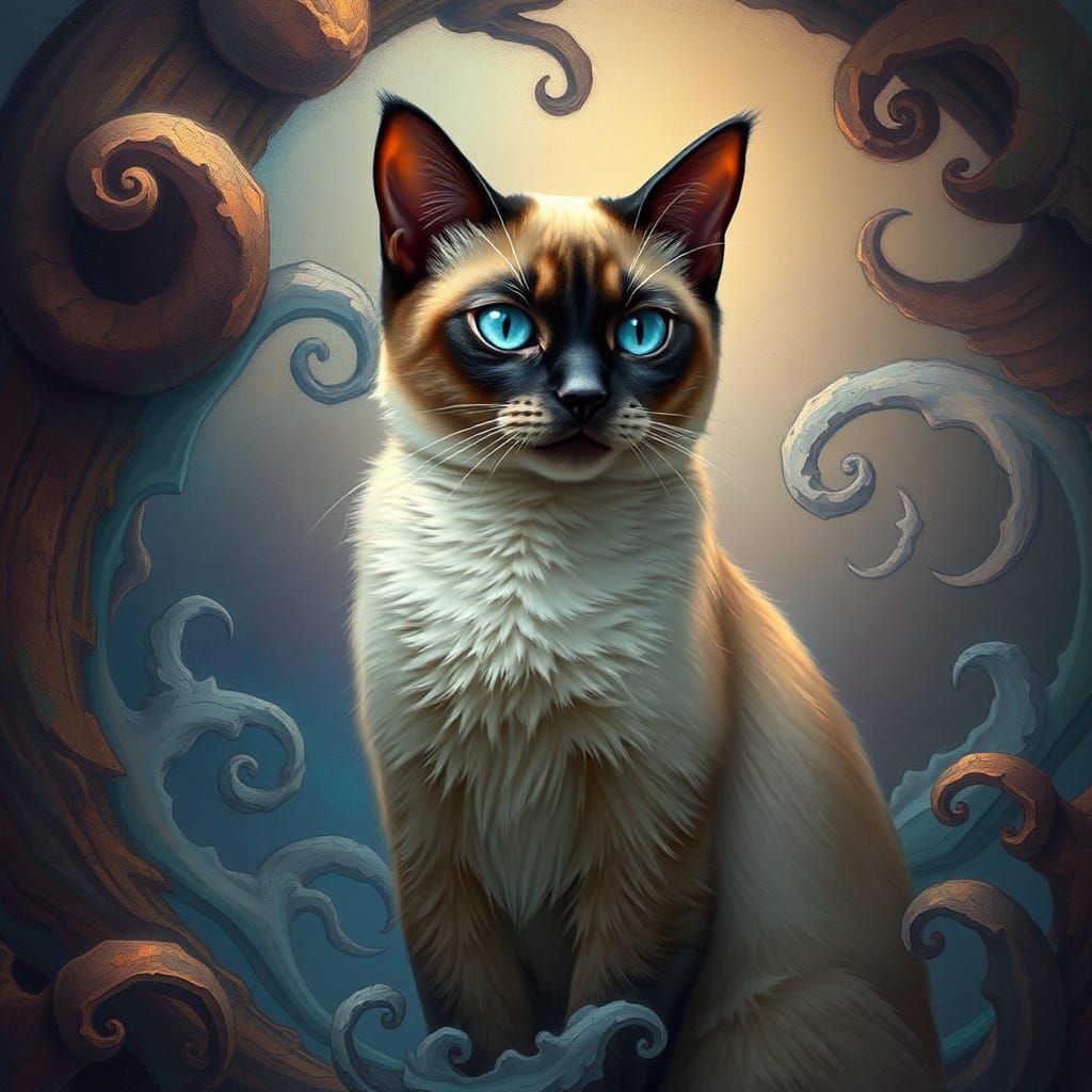 Siamese cat   by @Maulkat