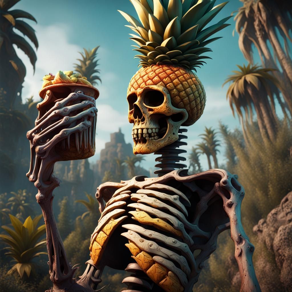 Pineapple Zombie skeleton