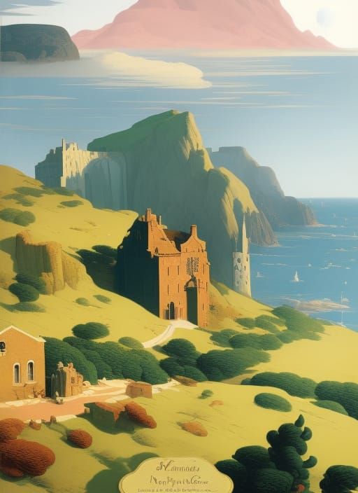 Ireland Cliffs of Mohr Travel Poster, by Canaletto, Victo Ng...