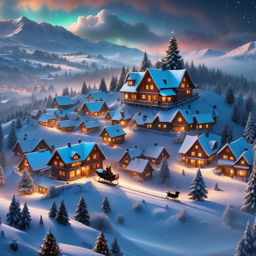 Magical Christmas Sleigh Ride Under Northern Lights