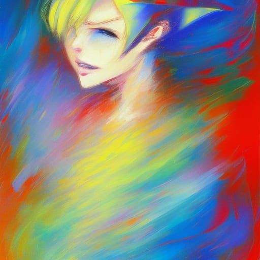 Person in Motion: Expressionist Impasto Oil Painting