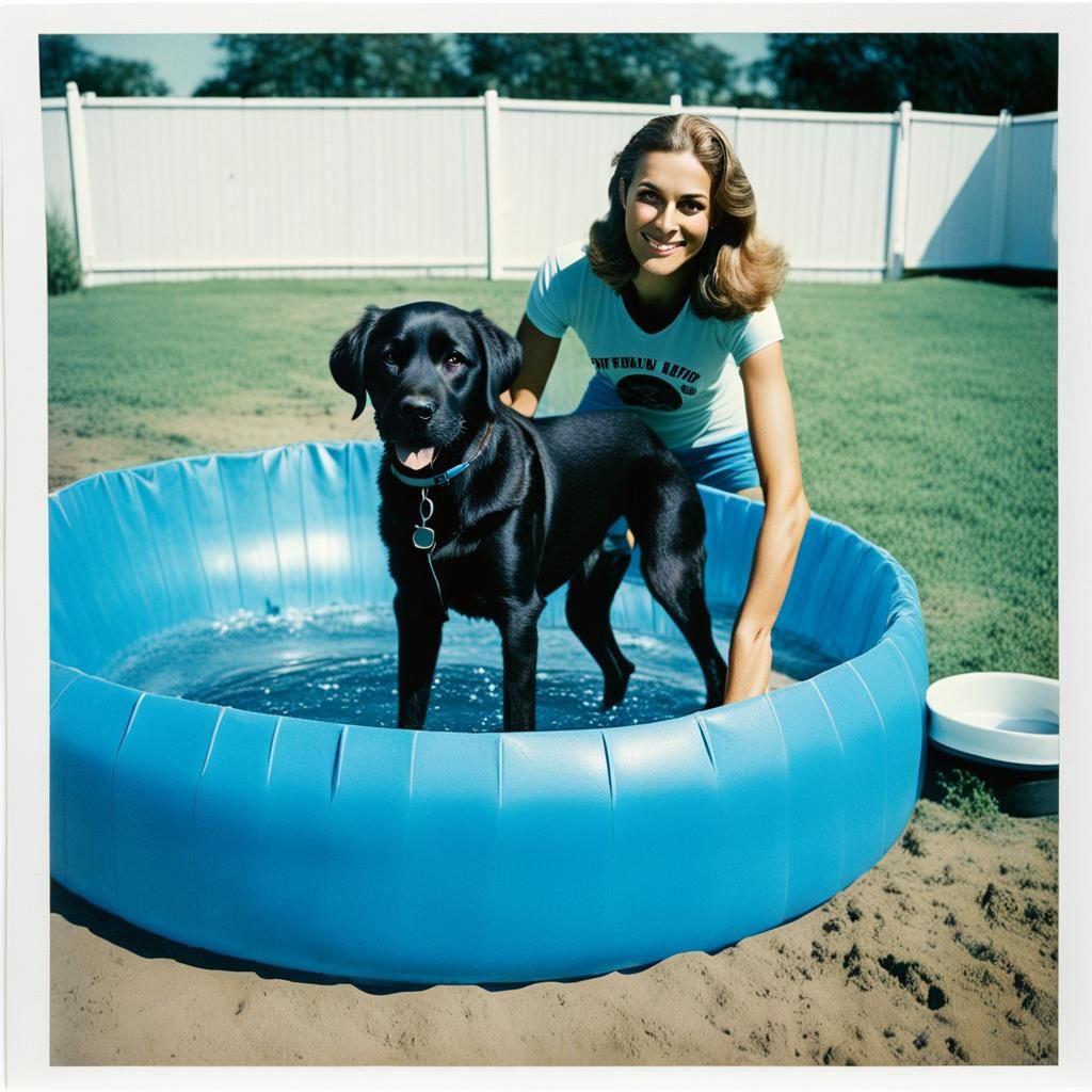 Memories of a teenager giving her pup a bath.