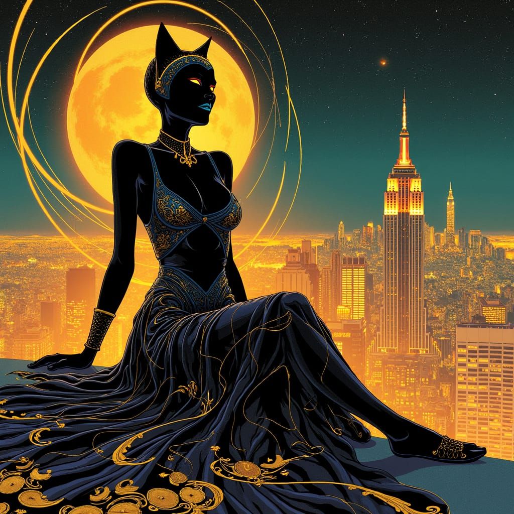 Catwoman by Klimt & Moebius