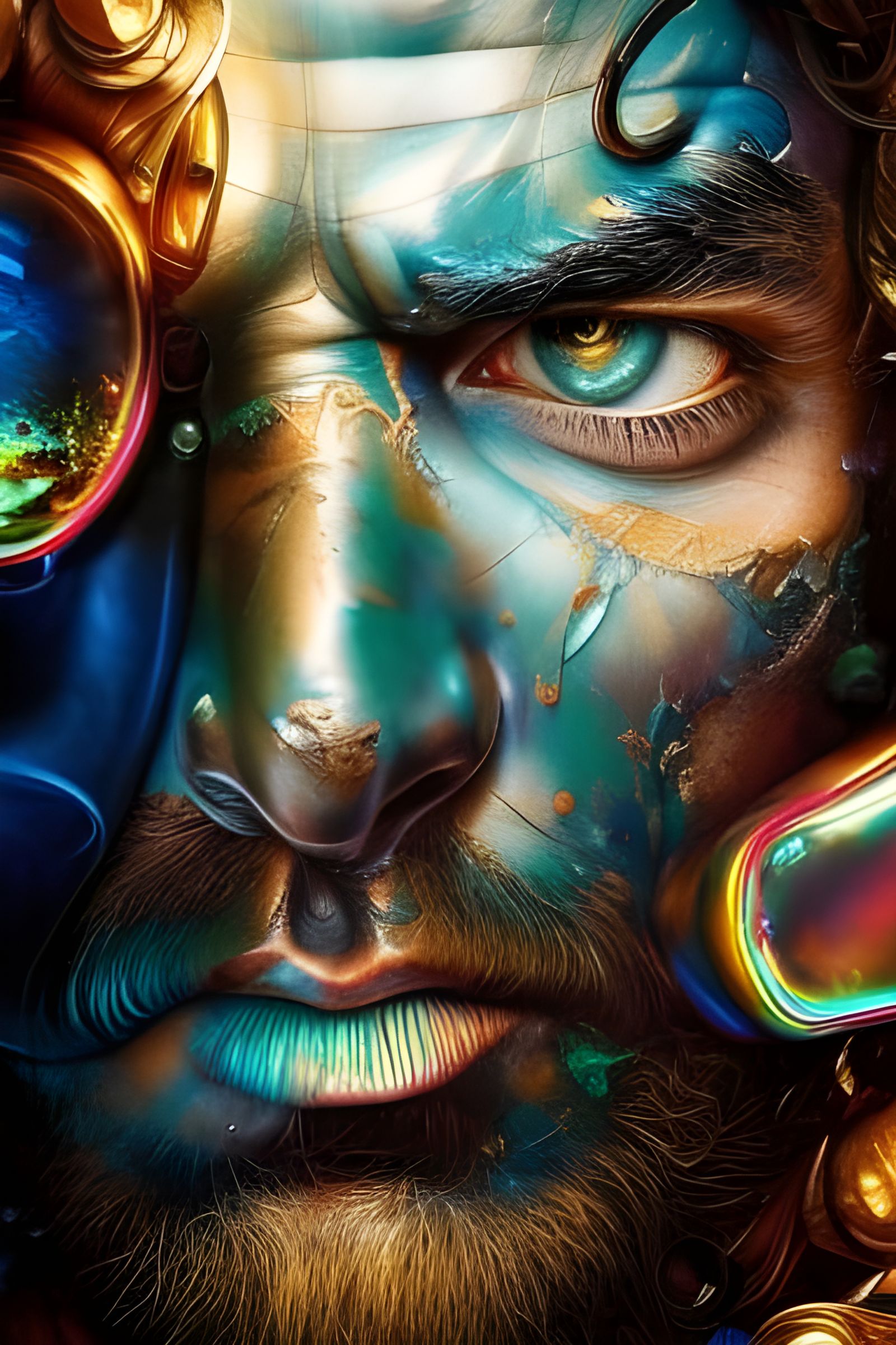 Amazing detailed photography of a ruggedly handsome man, mas...