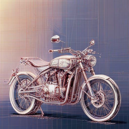Blueprint of a motorbike