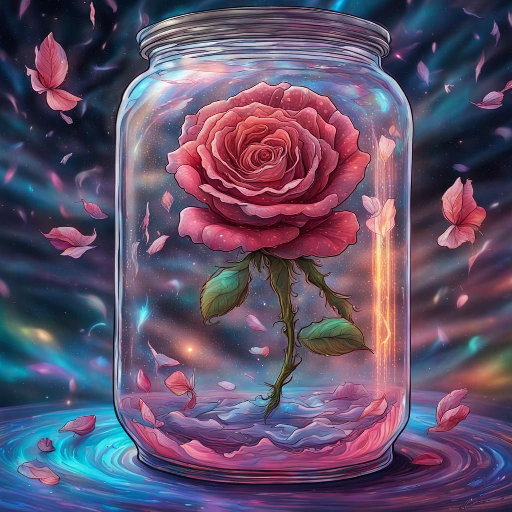 A Rose In A Jar AI Generated Artwork NightCafe Creator