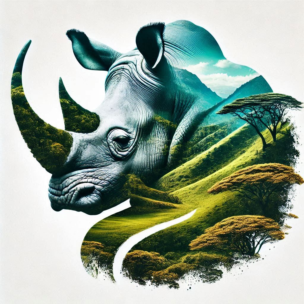 double exposure beautiful fantasy DALL-E 3 portrait landscape..