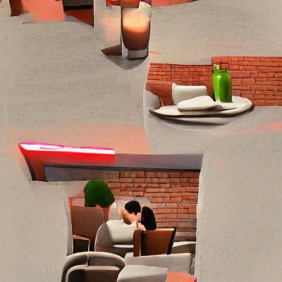 A young couple breaks up at a restaurant
