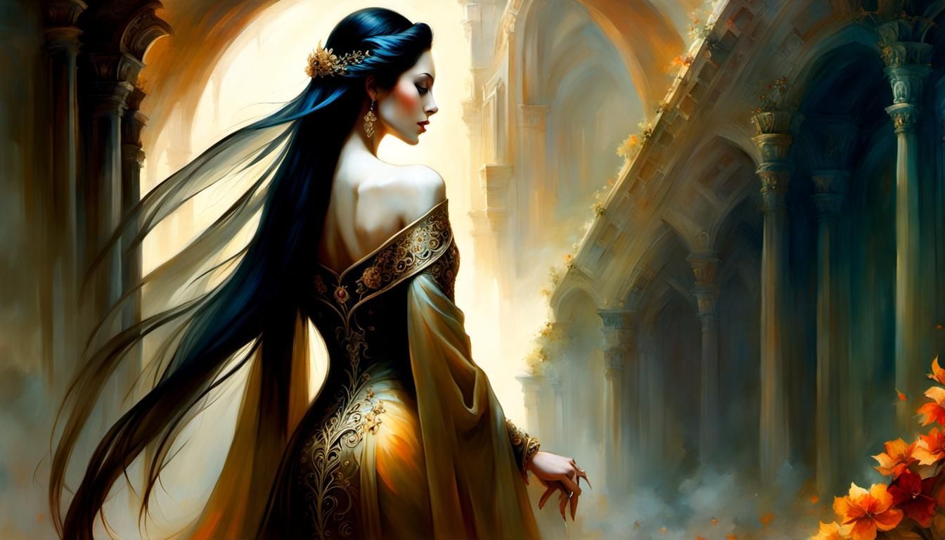 Palace maiden taking a walk