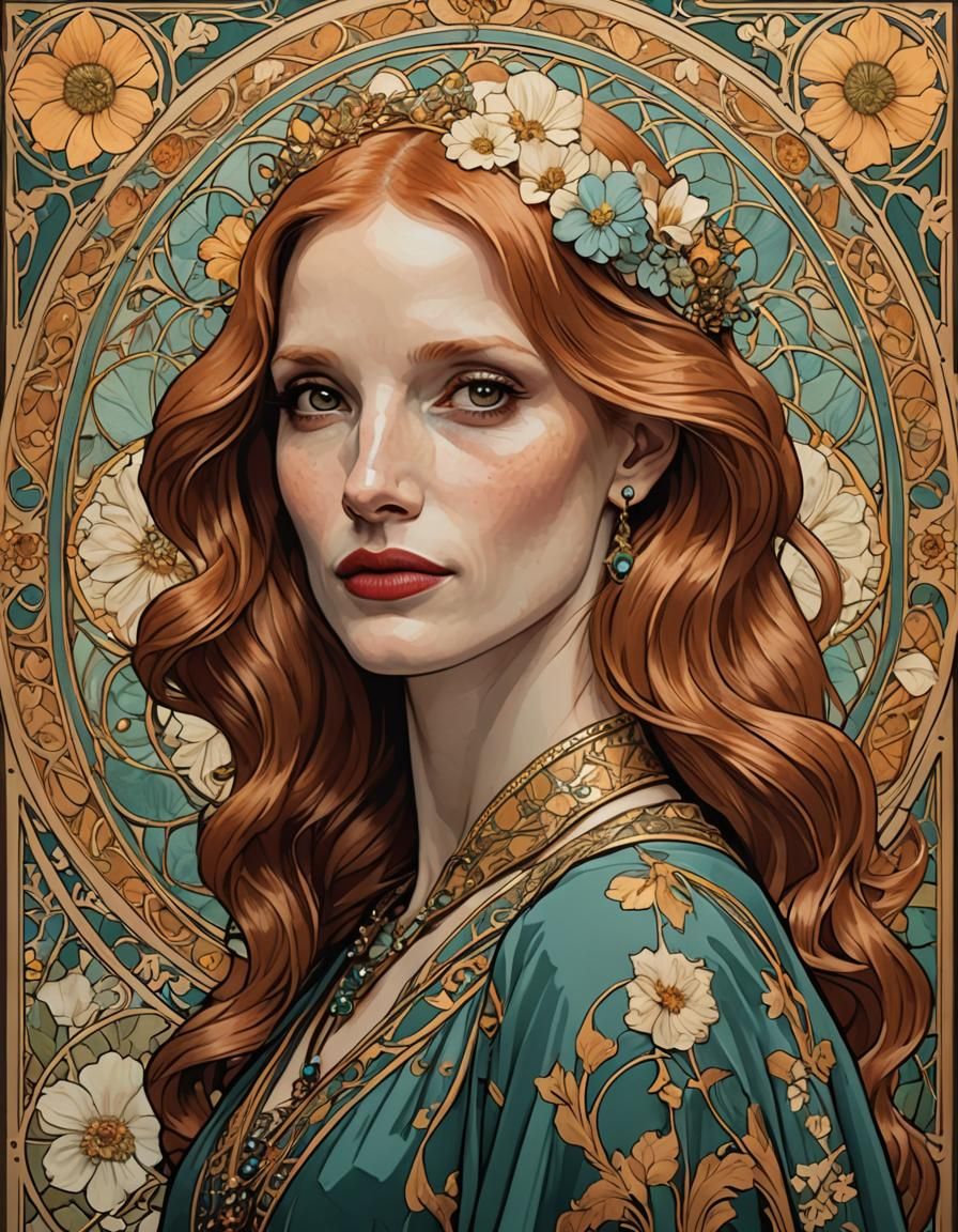 Jessica Chastain - AI Generated Artwork - NightCafe Creator