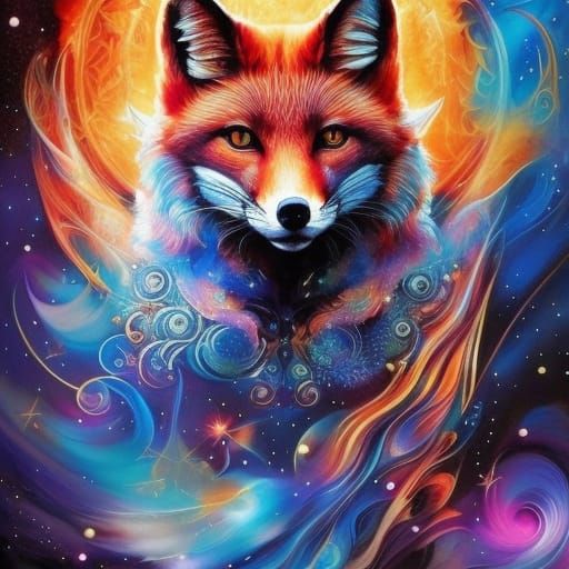 Cosmic Fox - AI Generated Artwork - NightCafe Creator