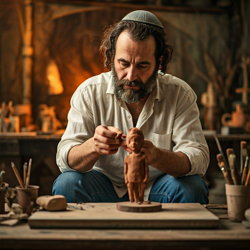 Orthodox Jewish Man Crafts Terracotta Figurine: Artstation