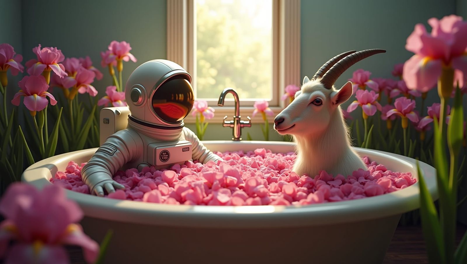 Rub-A-Dub-Dub, Astronaut and Goat in a Tub