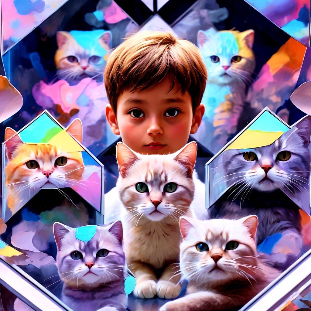 Watchful gaze cat with boy  by @KandyKane
