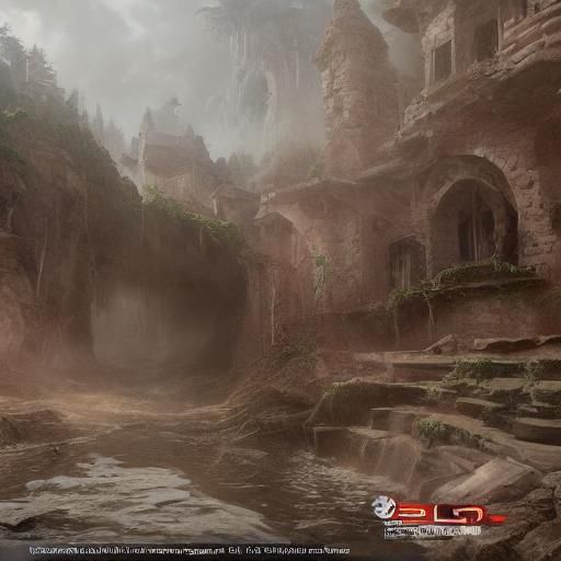 Fantastical Detailed Matte Painting in Deep Color