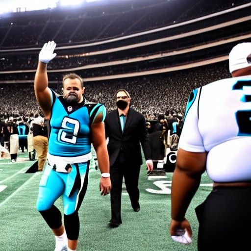 The Carolina Panthers waving good bye to Matt Rhule as he wa...