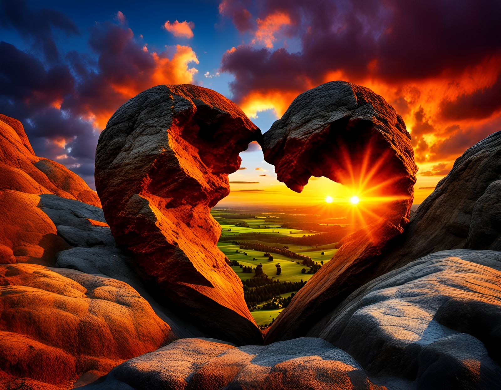 Heart shape rock