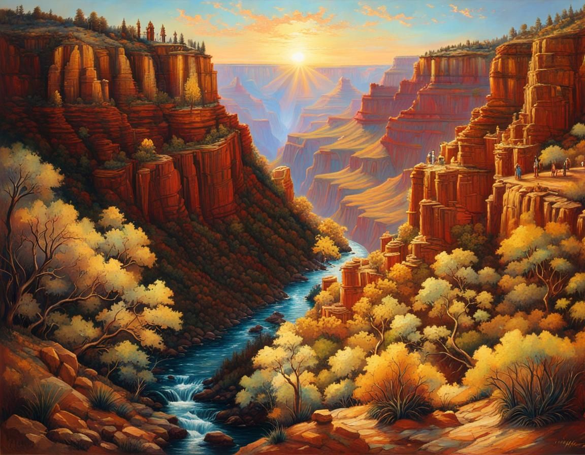 Draw a natural attraction at the Grand Canyon  hyperdetailed intricately detailed color corrected contrasting ...  by @JACK ANDREASEN