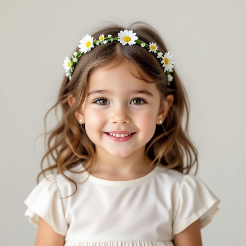 Cute Little Girl with Flowing Hair
